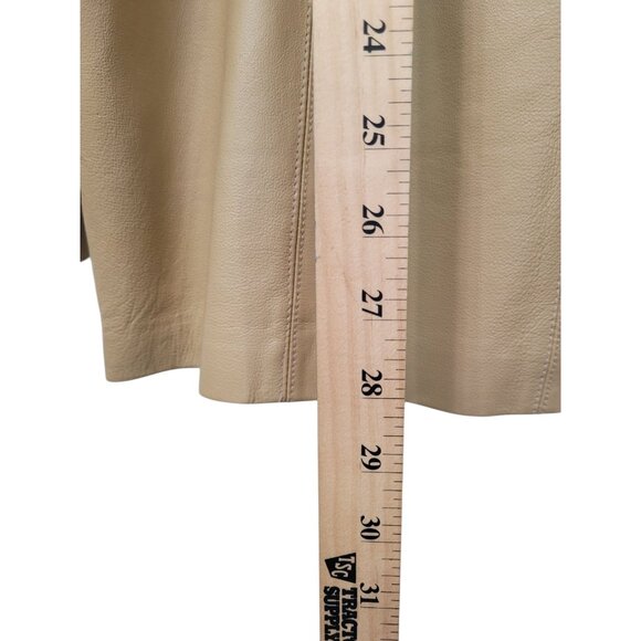 Vintage Dialogue Women's Brown Tan 100% Leather Jacket Size M Classic Style - Picture 9 of 16